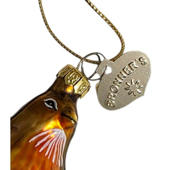 New Blown Glass Robin Bird Ornament Bronners Gold Brown Christmas Holiday VTG - Picture 8 of 10